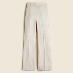 New JCREW Size 2 Carolina Flare Pants in Stretch Linen Blend Flax $168 BZ404